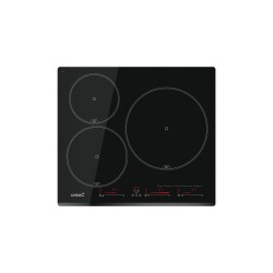 Cata Placa de Inducción INSB 6003 E2 BK, 3 Zonas Cocción, Ancho 59 cm, Control Táctil Deslizante, 9 Niveles Potencia, Funcion Pa