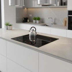 Cata Placa de Inducción INSB 6003 E2 BK, 3 Zonas Cocción, Ancho 59 cm, Control Táctil Deslizante, 9 Niveles Potencia, Funcion Pa